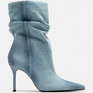 Mid-Shaft Denim Ankle Boots